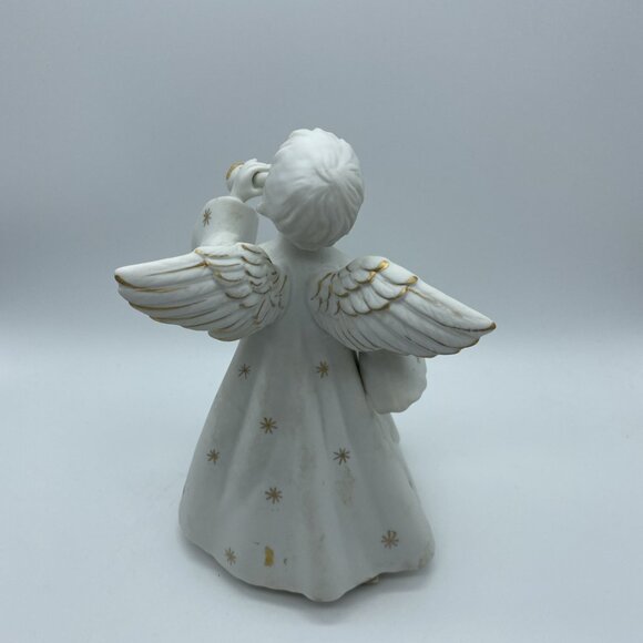 Vintage Pair Of SCHMID BROTHERS Music Box Angels Harp & Horn 7” - Picture 10 of 14